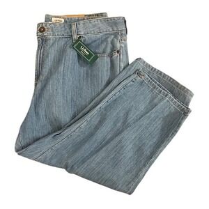 LLBean Classic Fit Lightweight Denim Crop Jeans Women 16 Petite Light Wash